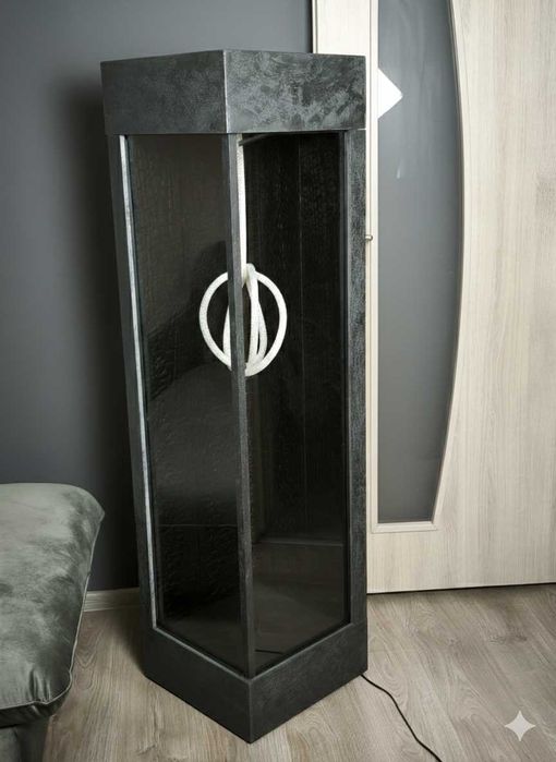 Голяма Стояща Подова Черна Лампа