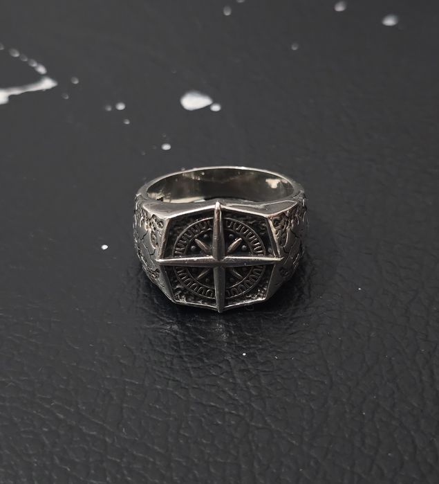 Inel Argint 925 Model Busolă / Signet Ring - Design Vintage