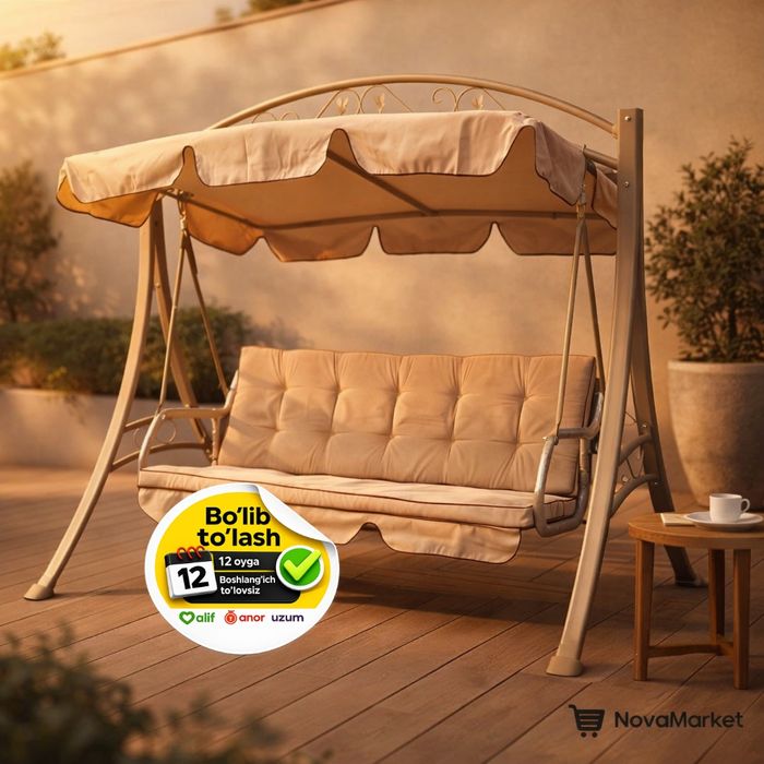 Садовые качели 3-местные 195×150×200 см, 42 кг

• Просторные садовые к