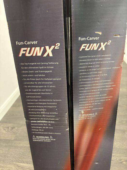 Schiuri scurte / Snowblade 99 cm NOI în cutie – legături reglabile