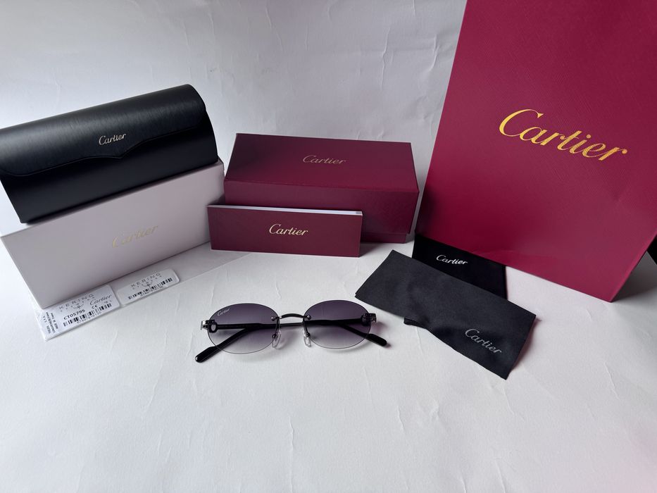 Ochelari de soare Cartier Oval-Rimless CT0579S 145, Noi
