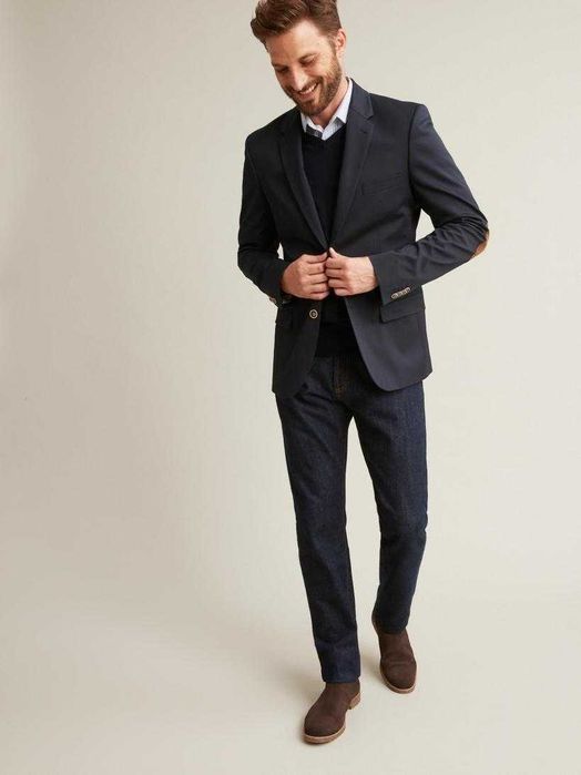 Sacou blazer de lux 48 M casual Oscar Jacobson lana super 120's navy