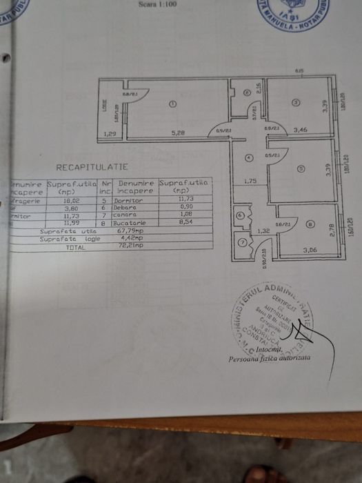 Apartament cu 3 camere de vânzare