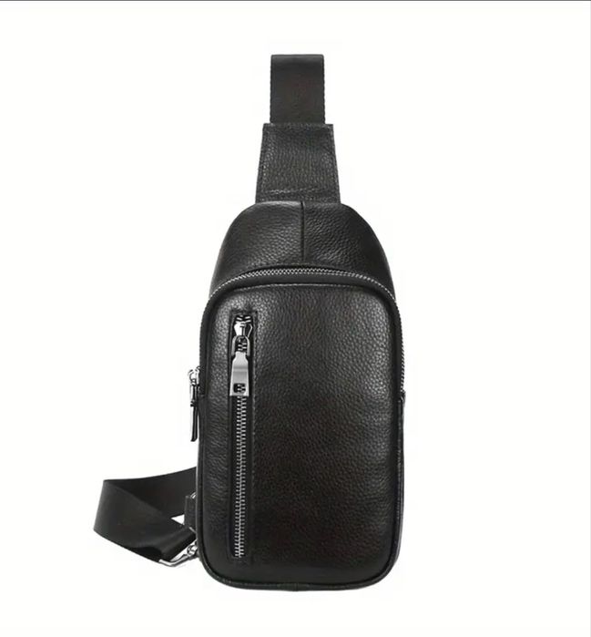 Мъжка дисплей чантичка за през рамо/Универсална и Луксозна-естест.кожа