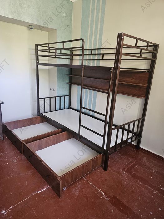 Двухъярусная Кровать, Металлическая Евро Стиле, Лофт, Темир Кровать,