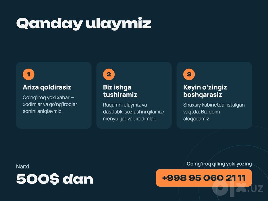 Biznes uchun IP-telefoniya — bitta raqam, yozuv, CRM