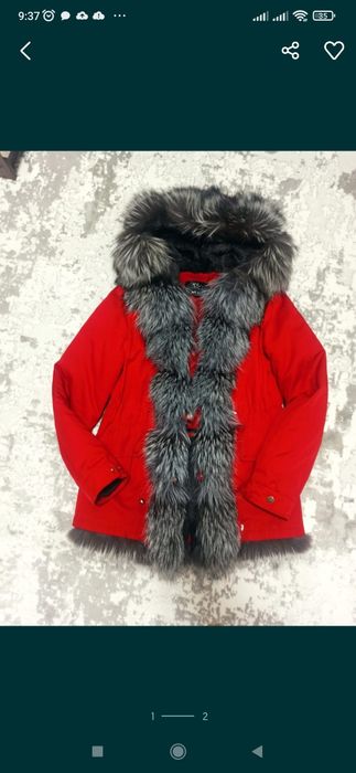 Парка с мехом чернобурки