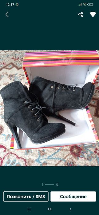 Недорого!Батьльены-сапоши женские ,на каблуке ,размер 38