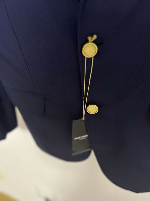 Vand sacou Yves Saint Laurent Paris Navy Wool