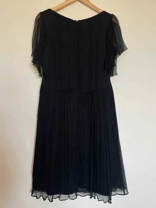 Rochie neagra Ginette din 100% matase naturala, marimea 46(XL), ca noua