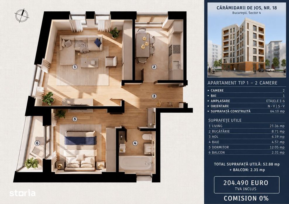 Apartament 2 camere decomandat - Finalizare 2027 - Parcul Tineretului — fotografia 1