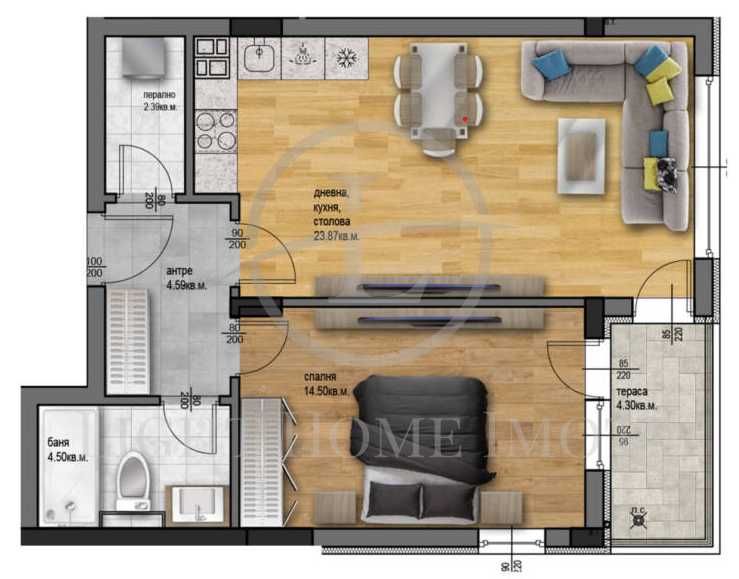 Продава се Двустаен апартамент в Пловдив, Остромила - 74 кв.м за 627 €/кв.м - Снимка #4