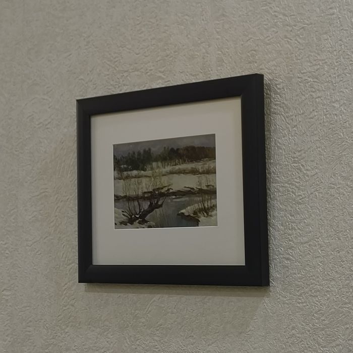 Картина маслом, Зима (багет) 32х26 Rasim