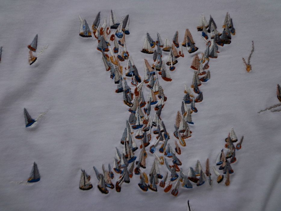 Мъжка тениска Louis Vuitton Embroidered white T shirt
