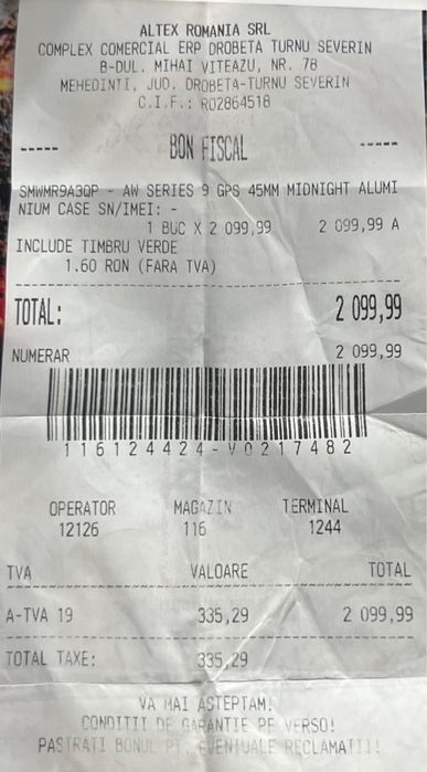Apple watch seria 9 GPS 45 mm