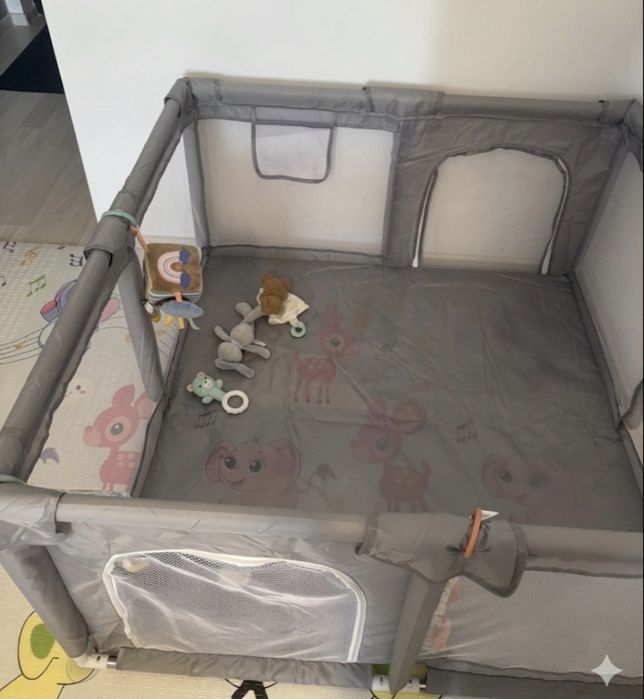 Țarc bebe 1.20x1.20m și saltea moale