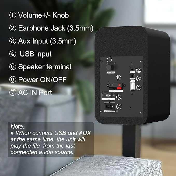 LONPOO мини компютърни високоговорители с Bluetooth свързаност,  USB