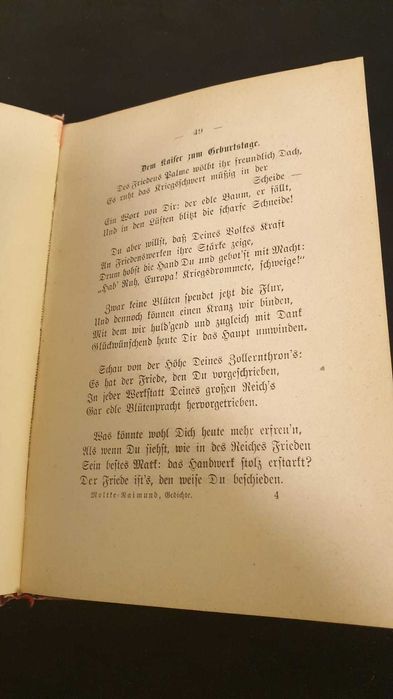 POEZII -Siegfred Moltke 1895 editie princeps cu autograf