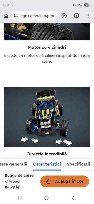 Lego technic 42164 Race Buggy Nou +8 ani