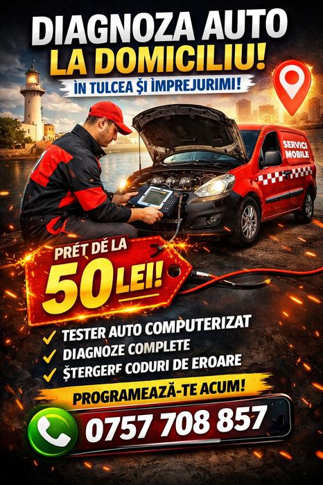 Tester / diagnoza auto / ștergere erori - la domiciliu - Tulcea