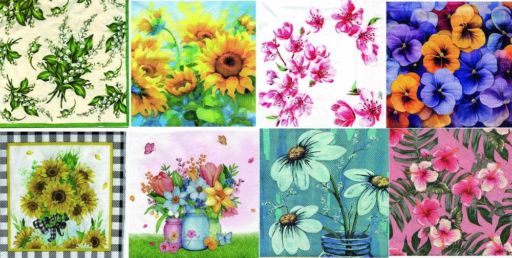Колекция салфетки за декупаж - цветя