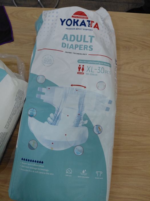 Подгузники трусы , для взрослых раз.L . В пачке 30шт. 10 кап.цена 7000