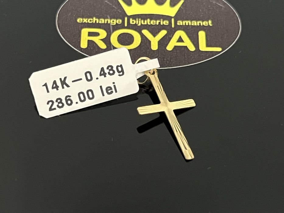 Bijuteria Royal CB : Pandant cruce aur 14k  0,43 grame