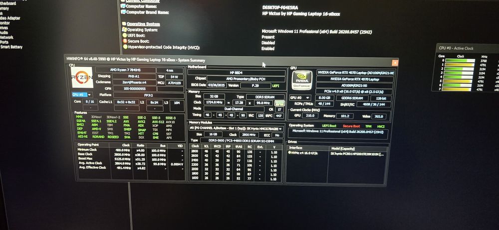 Laptop Gaming HP Victus - RTX 4070, AMD Ryzen, 32GB RAM, 4K Ready - Stare impecabilă