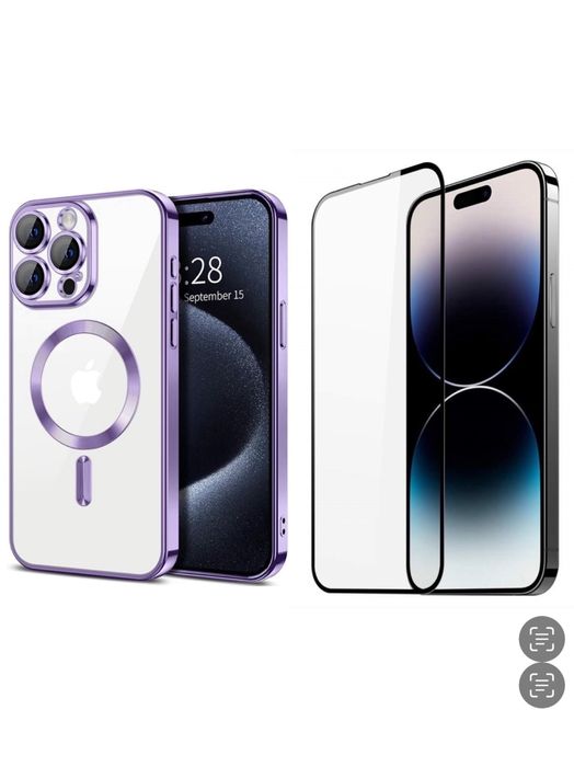 Iphone 11/12/13/14/PRO/MAX Husa Tpu Glitt PRO Magsafe + Folie Sticla