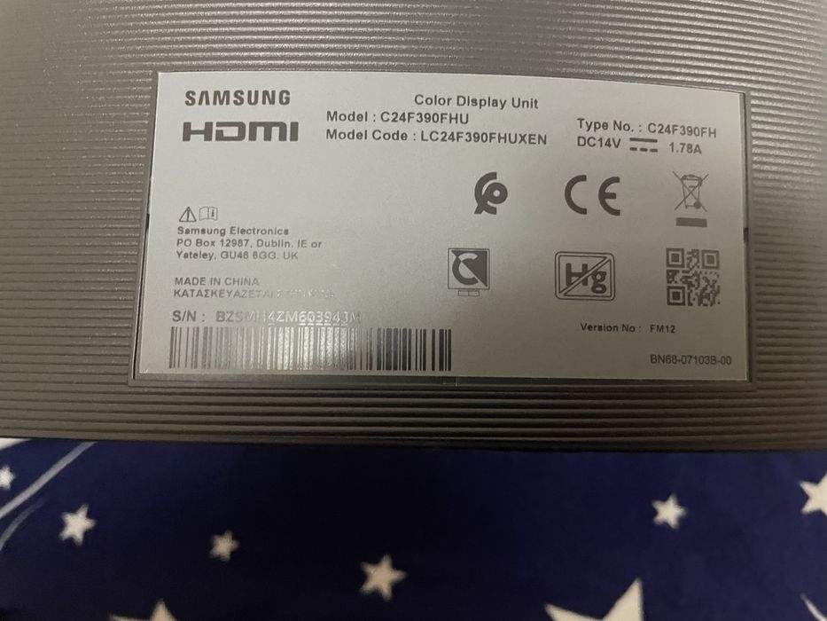 Monitor curbat samsung 24 inch 60Hz