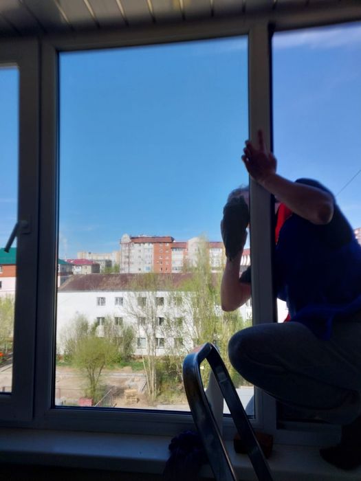 Мытье окон на высоте