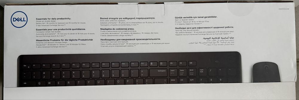 Kit tastatură + mouse wireless Dell KM3322W – Nou! Sigilat
