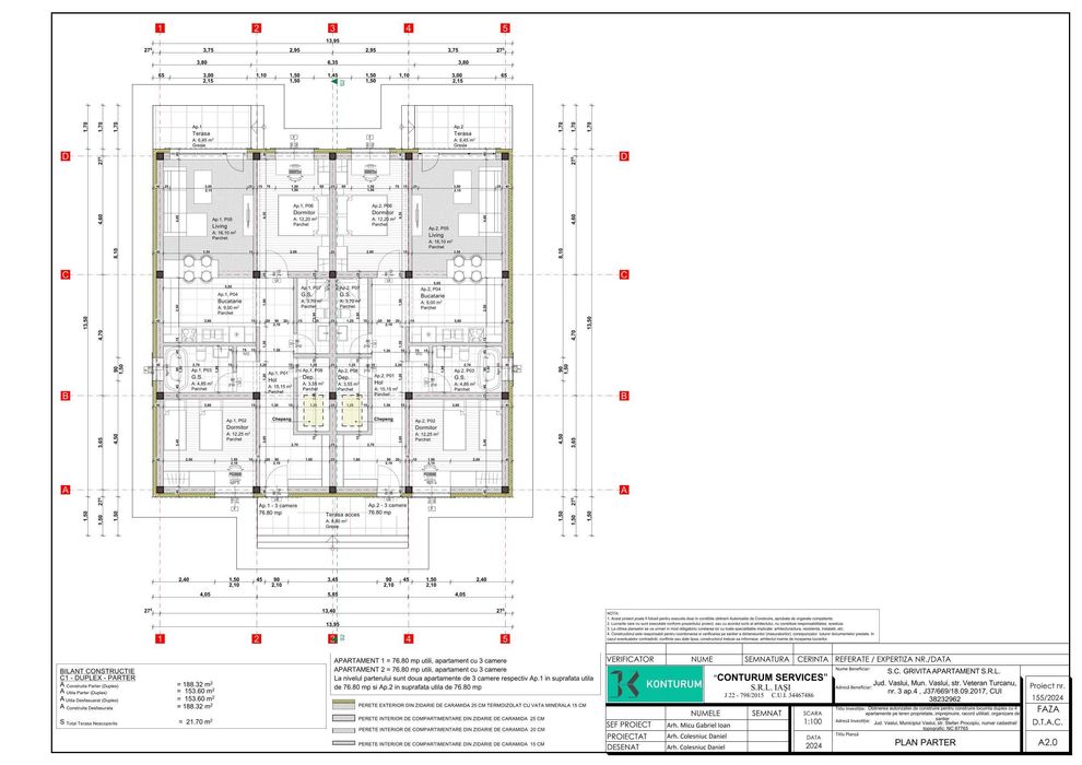 Apartamente în duplex – Parter | 3 camere | Curte proprie