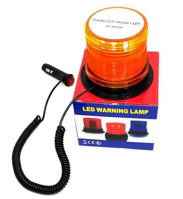 Girofar cu Efect de rotatie, cu magnet 12-30 VDC, Galben 48 LED Nou