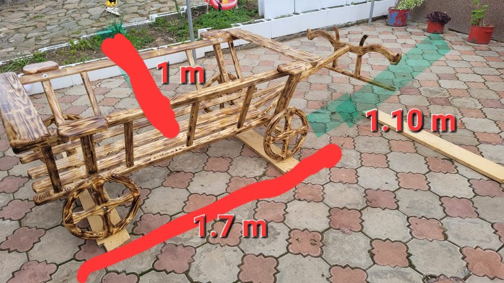 Se vinde car rustic pentru flori .
