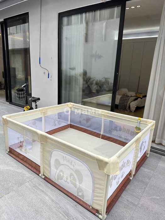 НОВ ДИЗАЙН Голяма детска кошара за игра с панди / заграждение за бебе