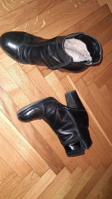 Cizme piele naturala cu toc de 6cm, 37, îmblănite, trimit oriunde