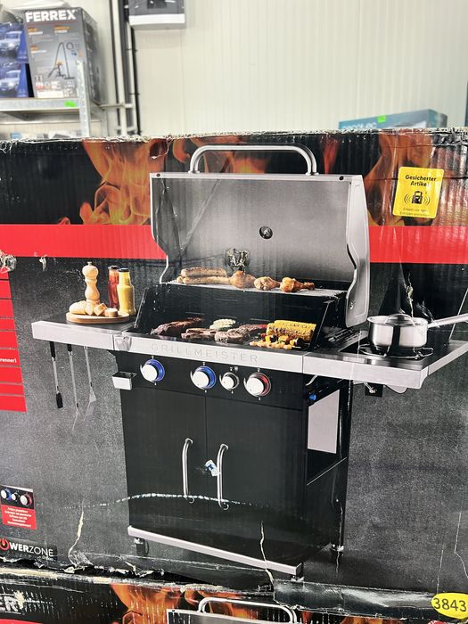 Барбекю на газ с мощност 14,4 киловата Grillmeister / Газово барбекю от инокс