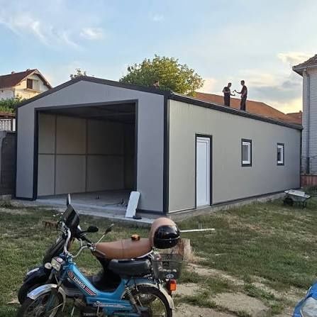 Garaj Metalic 3.5 x 7m la Comanda | Garaj Auto | Panouri Sandwich | Montaj Inclus