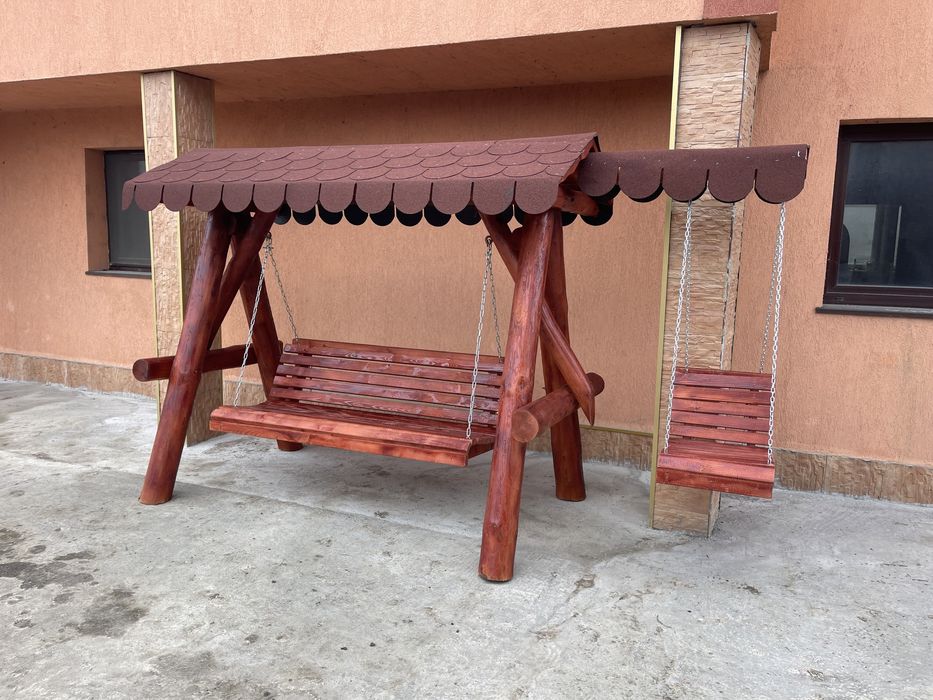 Leagan din bile de brad / balansoar lemn rotund