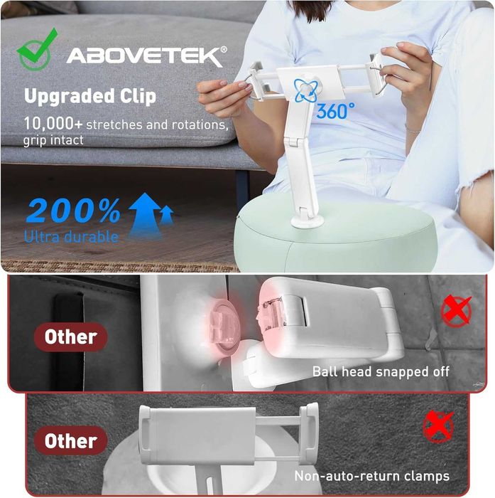 Стойка - възглавница за таблет AboveTEK, регулируема, 4,7 - 12,9 инча