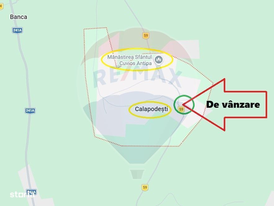 Teren intravilan cu constructie veche in Calapodesti Valu Morii Bacau