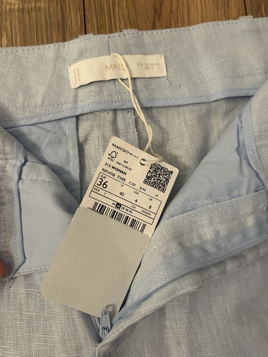 Ленен панталон mango 100% лен