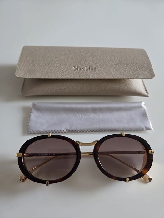 Ochelari de soare model Max Mara cu toc de piele inclus