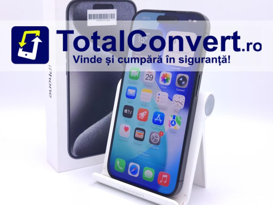 Apple iPhone 15 Pro 128GB Black Titanium, Garantie 24 luni | #D88055