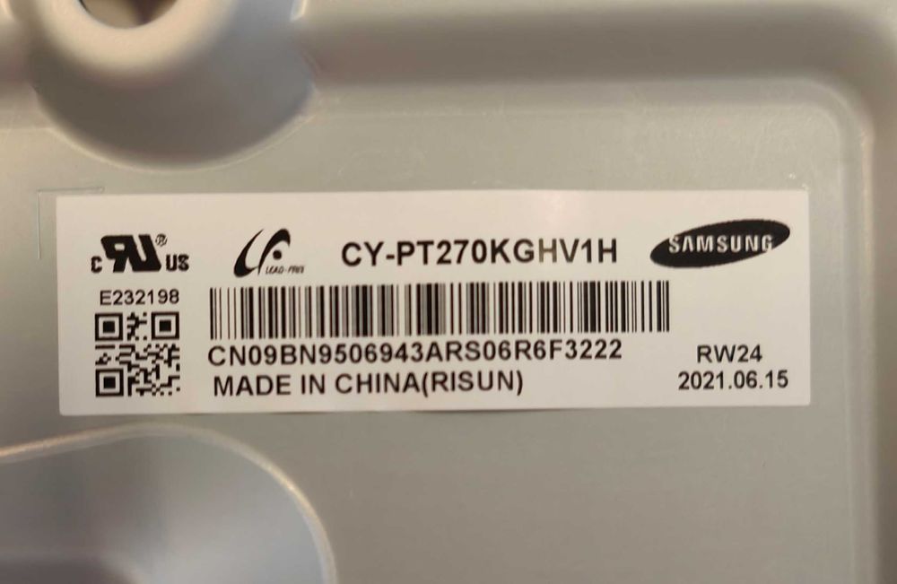 Samsung C27G55TQW / G5 27" QHD – части: платка, подсветка