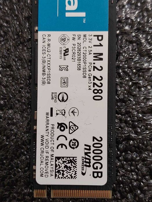 2TB M.2 NVMe PCIe Gen3 - Kingston NV1, Crucial P1