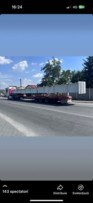 Tranporturi agabaritice/utilaje grele/ 4 axe extensibil/troliu/rampe