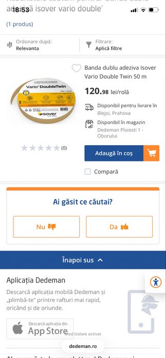 Banda dublu adeziva Isover Vario Double Twin 50 m