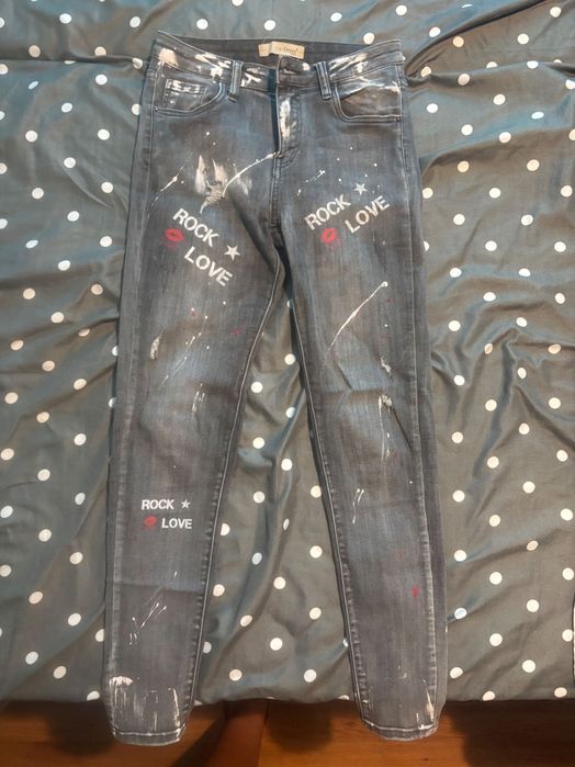 Дамски сиви дънки